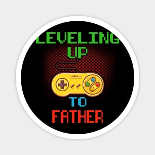 Promoted To Father T-Shirt Unlocked Gamer Leveling Up Magnet